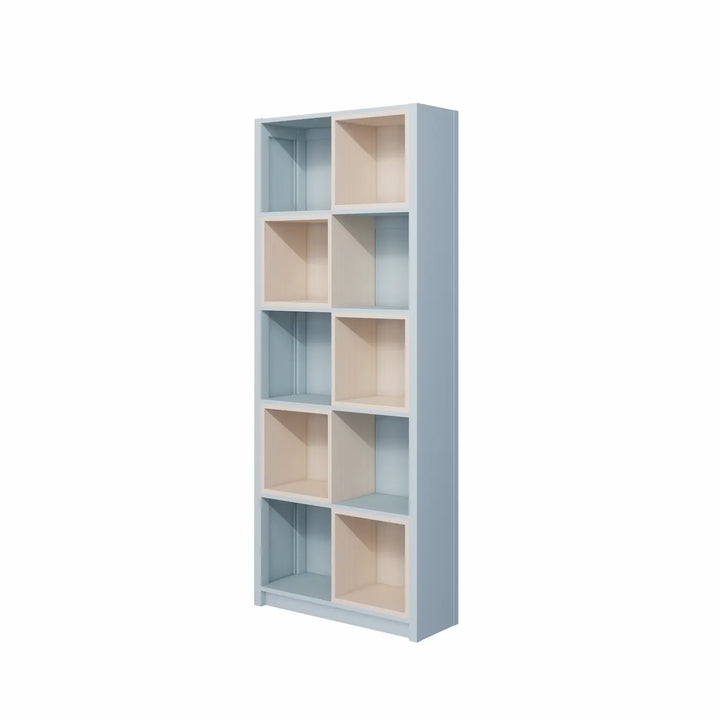 Boekenkast met inzetboxen | Lundia Original | Nevelgrijs & Blank gelakt hout