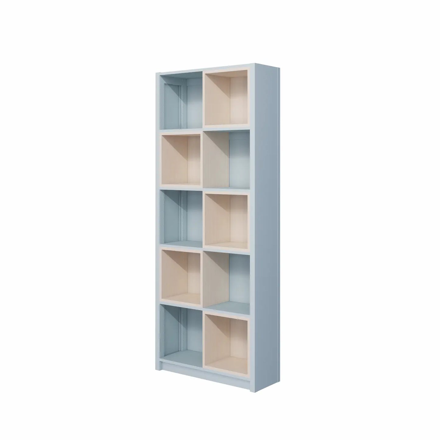 Boekenkast met inzetboxen | Lundia Original | Nevelgrijs & Blank gelakt hout