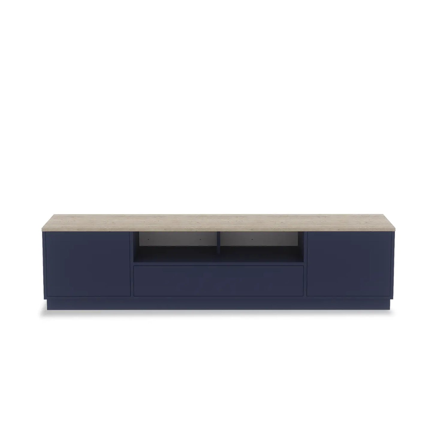 Groot houten lowboard | Lundia Basics | Marinablauw & Blank gelakt