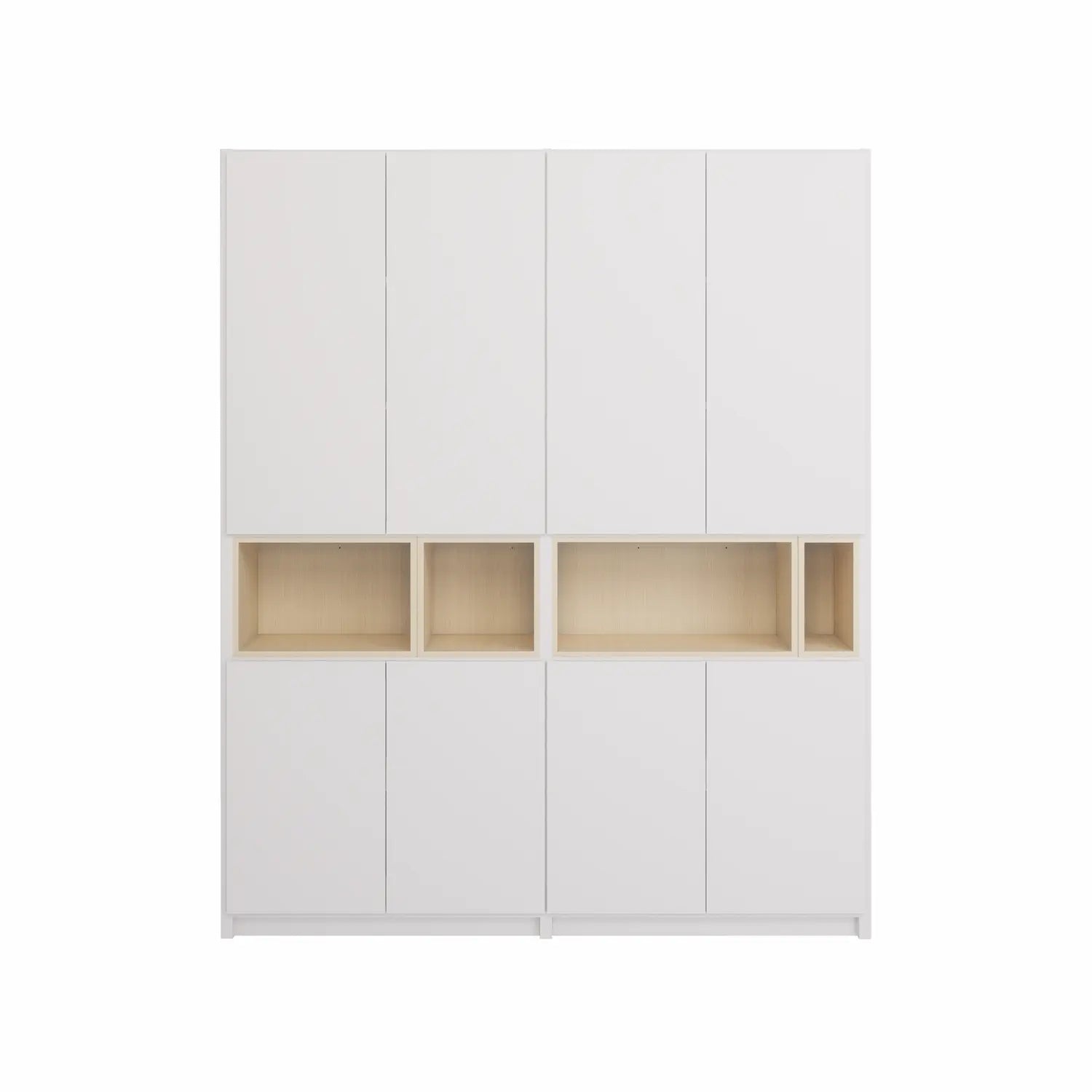 Grote wandkast met display vakken | Lundia Original | Wit & Blank gelakt hout