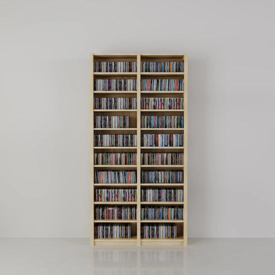 Hoge CD/DVD kast | Lundia Original | Blank gelakt hout