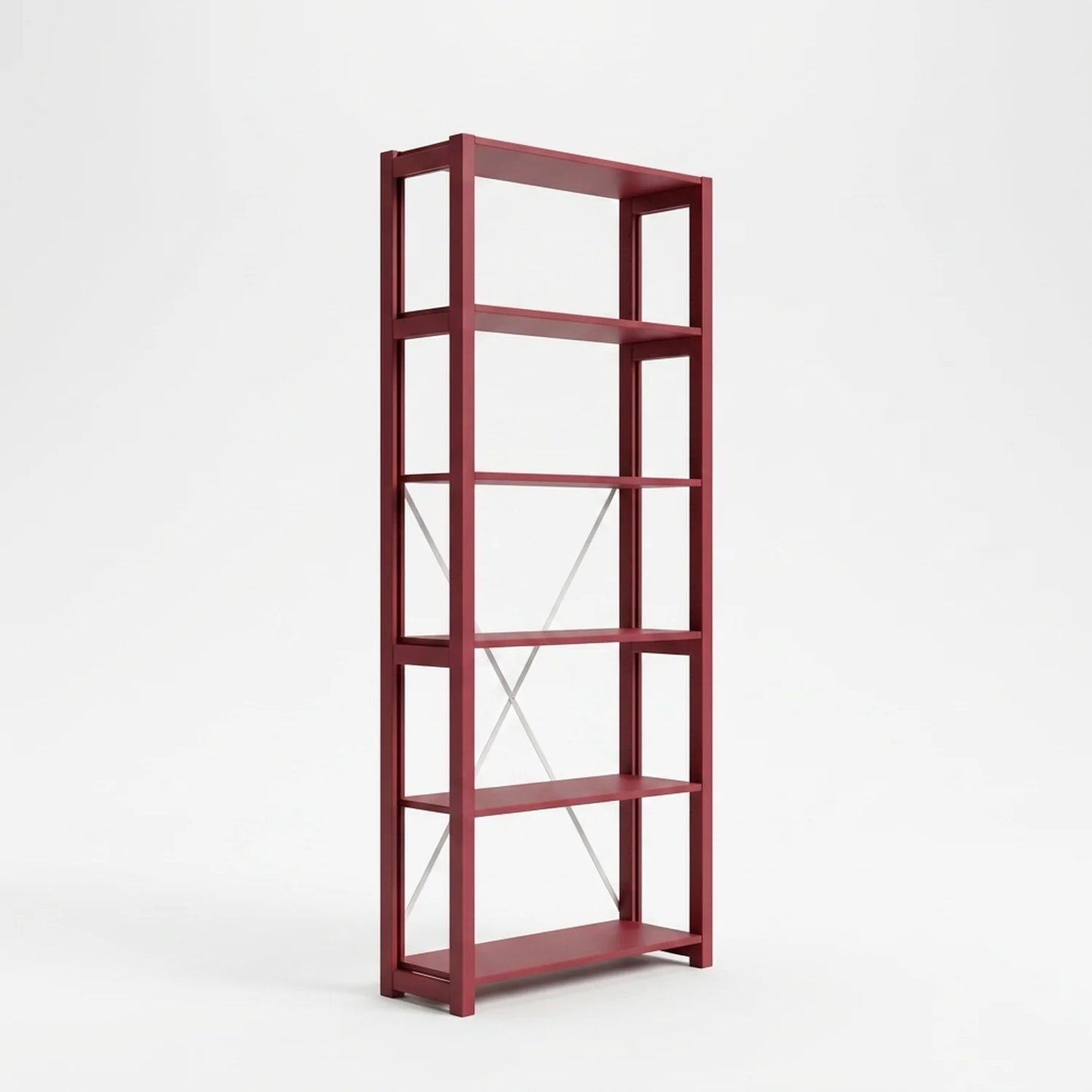 Bookcase | Lundia Original | Bordeaux red, perspectief