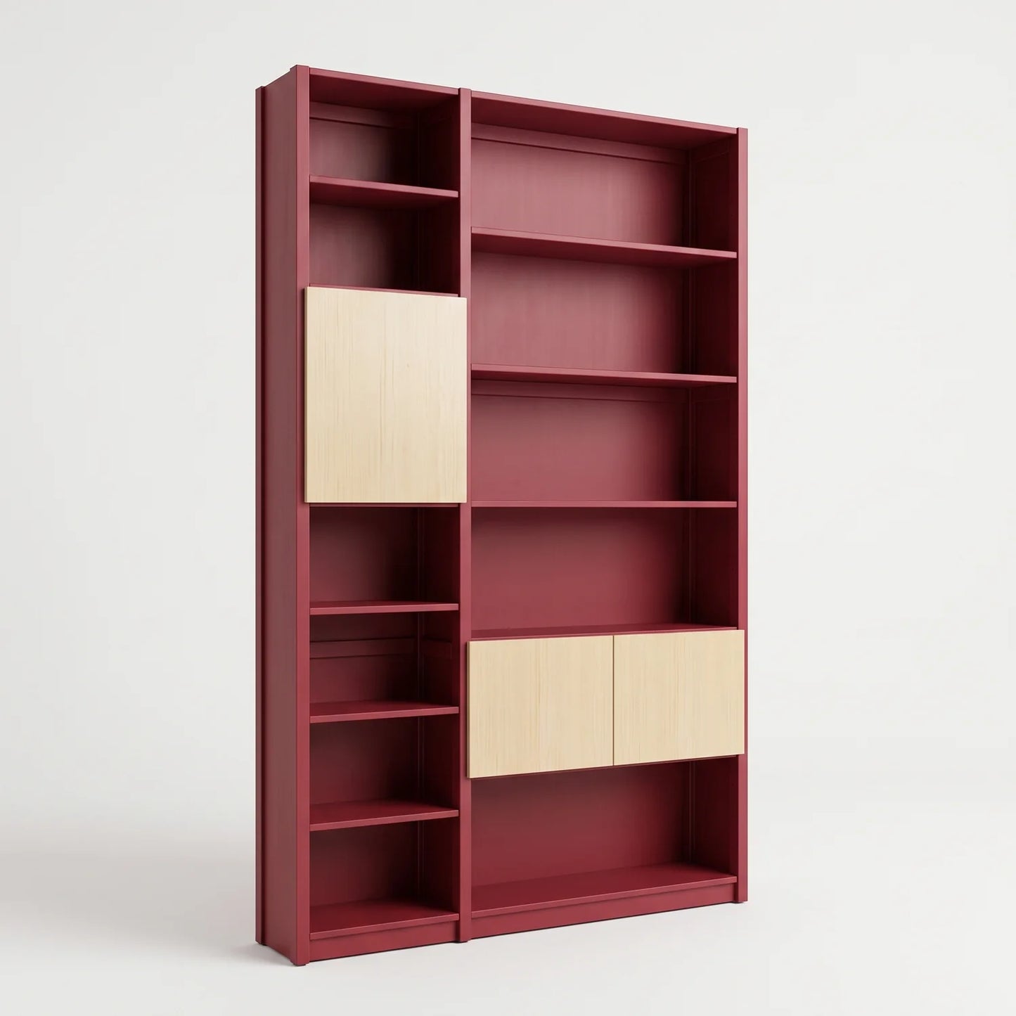 Meuble mural avec portes | Lundia Original | Rouge bordeaux & regular, perspectief
