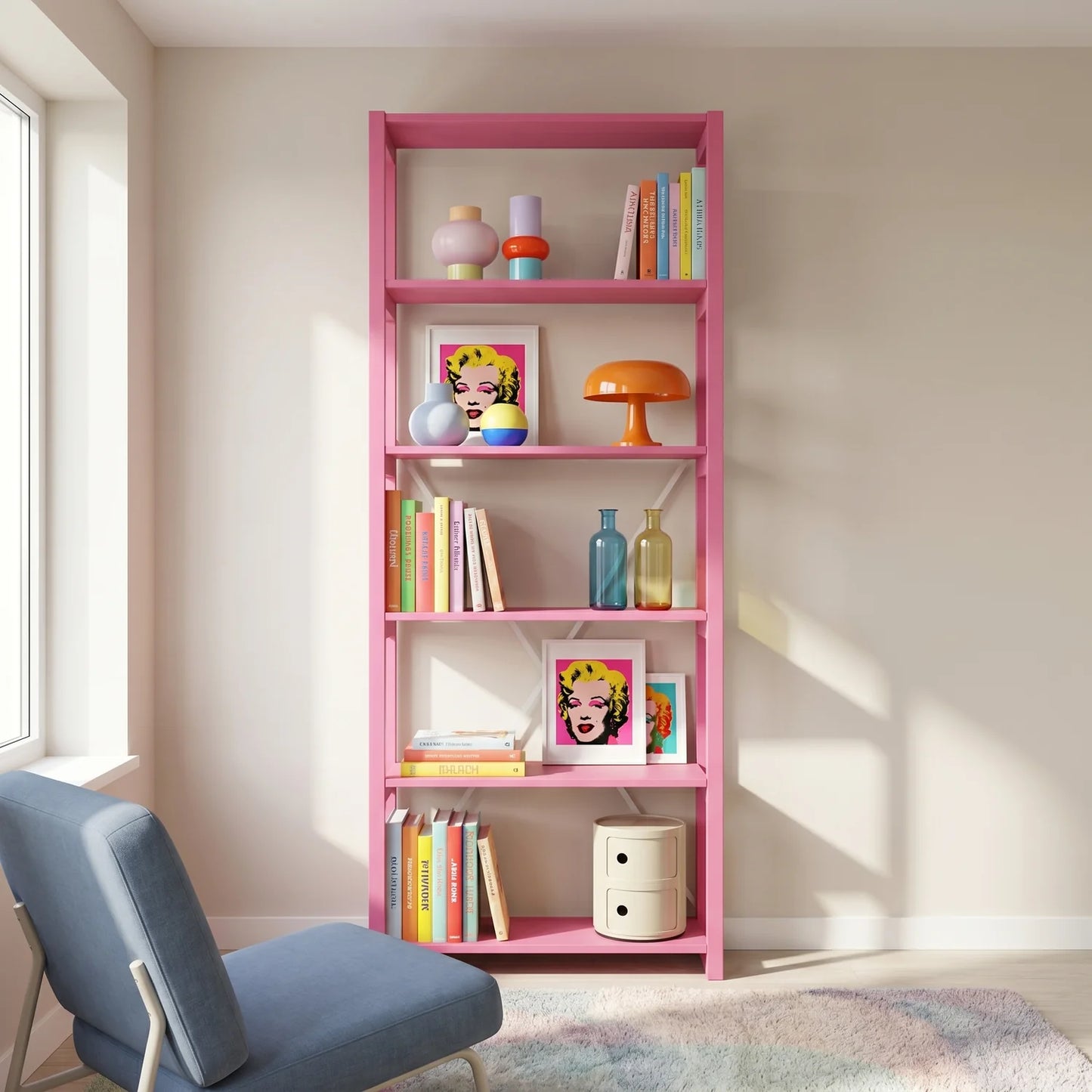 Bookcase | Lundia Original | Hot Pink, sfeerbeeld vooraanzicht