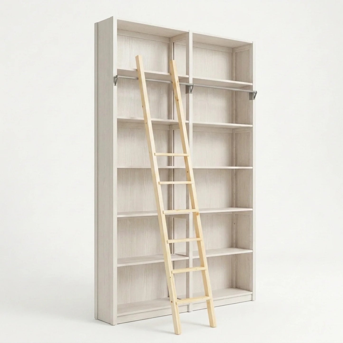 Bibliothèque en bois avec échelle | Lundia Original | Bois latte, perspectief