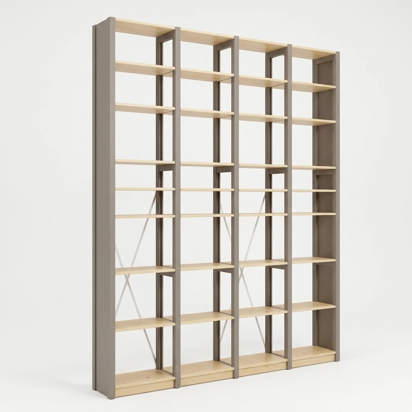Bibliothèque scandinave | Lundia Original | Gris pierre & regular, perspectief