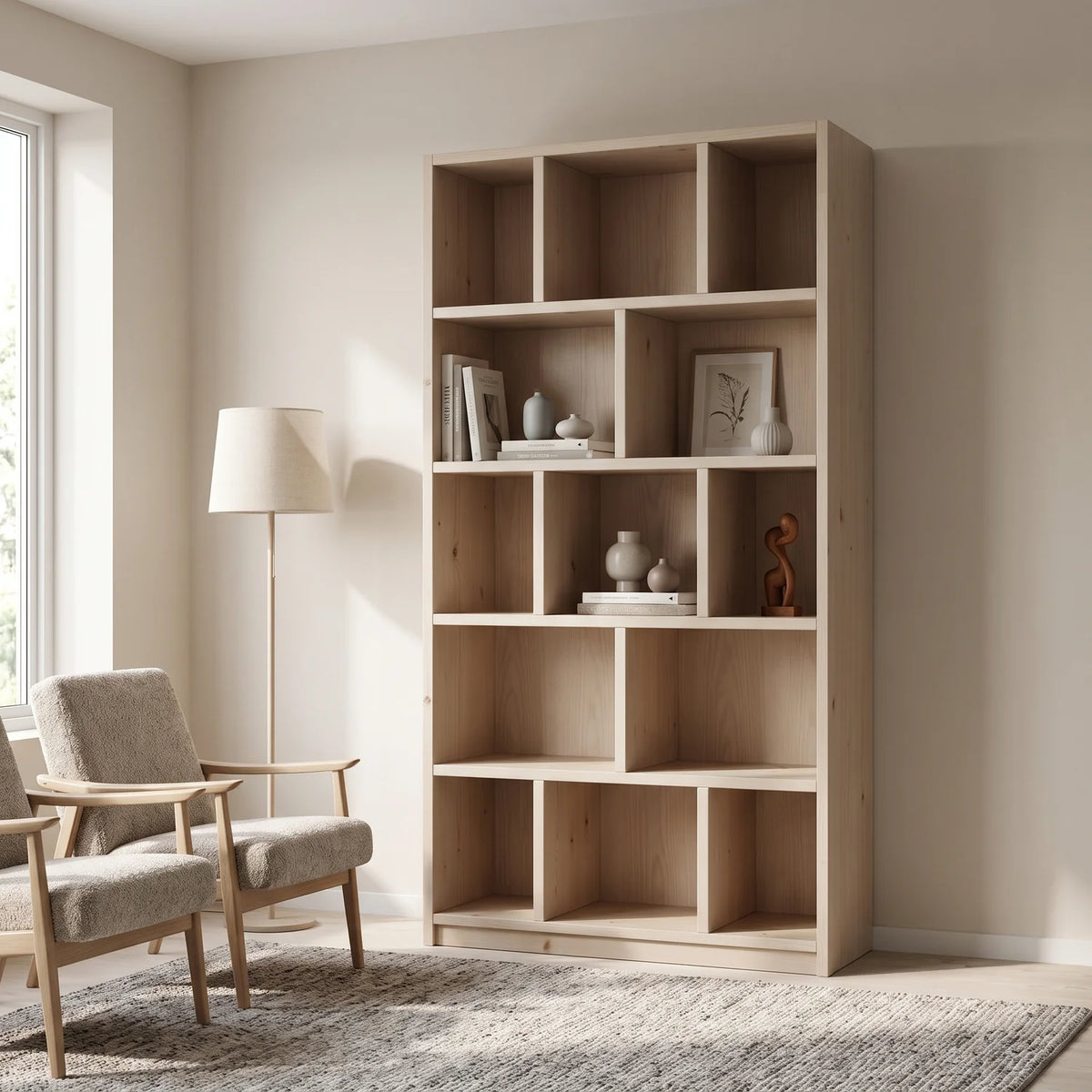 Meuble à compartiments moderne | Libre | Latte, sfeerbeeld perspectief