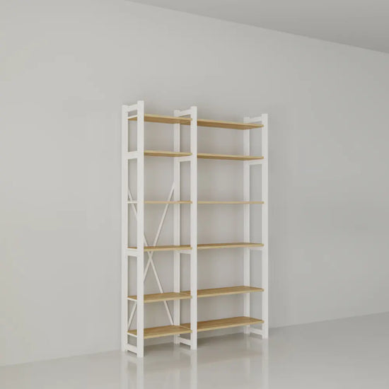 Scandinavische boekenkast | Lundia Original | Blank gelakt & wit hout