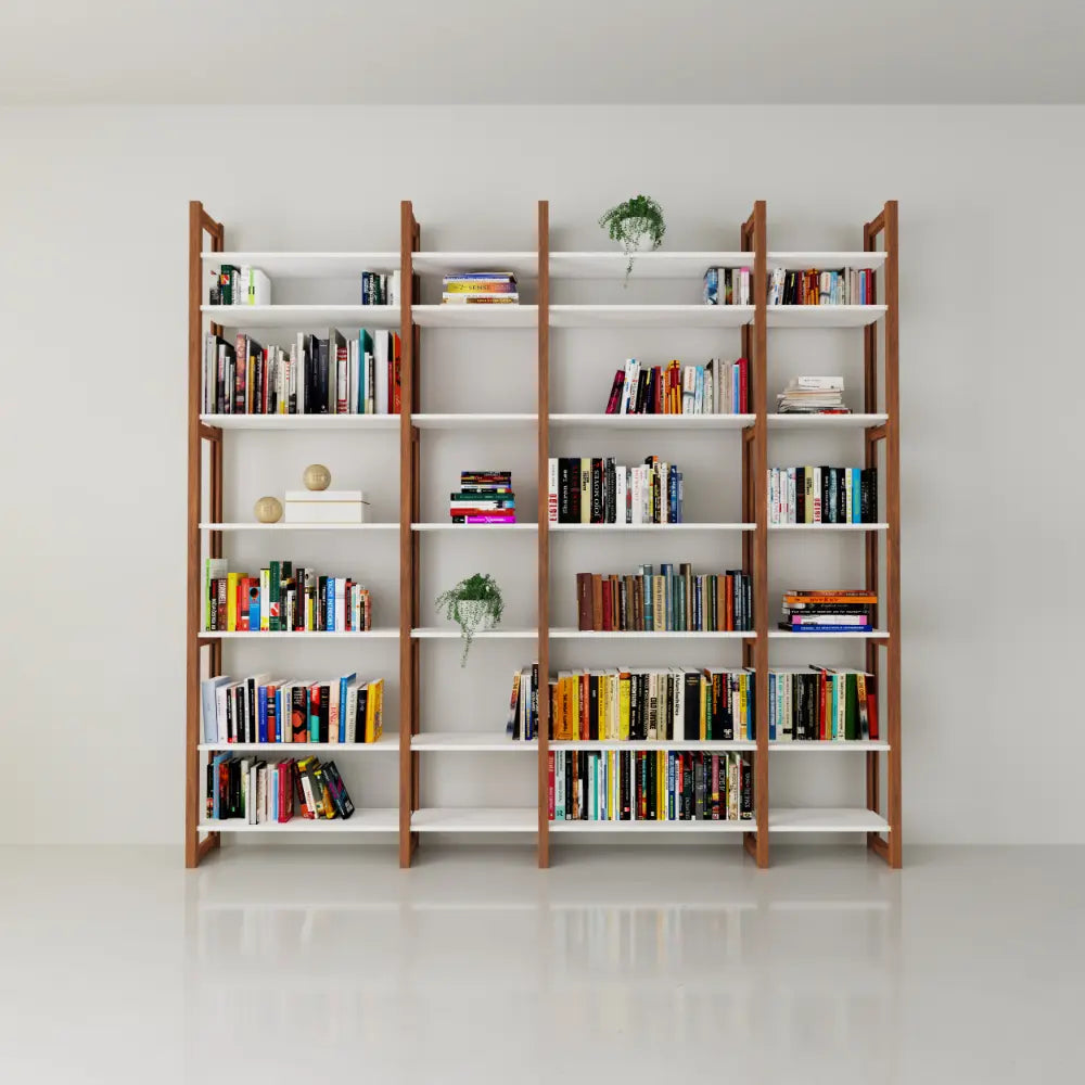 Moderne houten boekenkast | Lundia Original | Arrosto & Wit hout