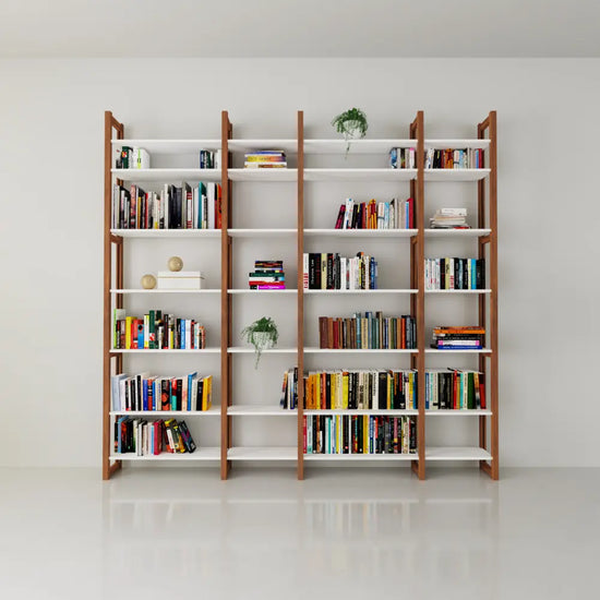 Moderne houten boekenkast | Lundia Original | Arrosto & Wit hout