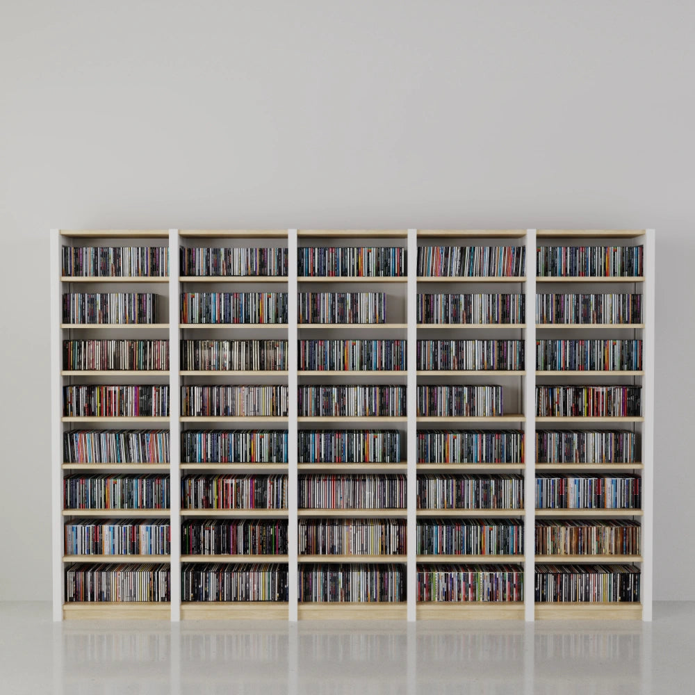 Scandinavische CD/DVD kast | Lundia Original | Wit & blank gelakt hout