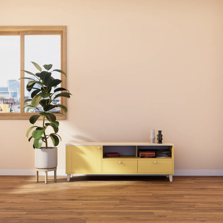 Compact houten lowboard  | Lundia Basics | Saffraangeel & Vanilla