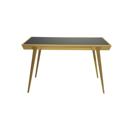 Desk tafel | Jan Kurtz | Lundia Living | eiken frame met antraciet blad, vooraanzicht