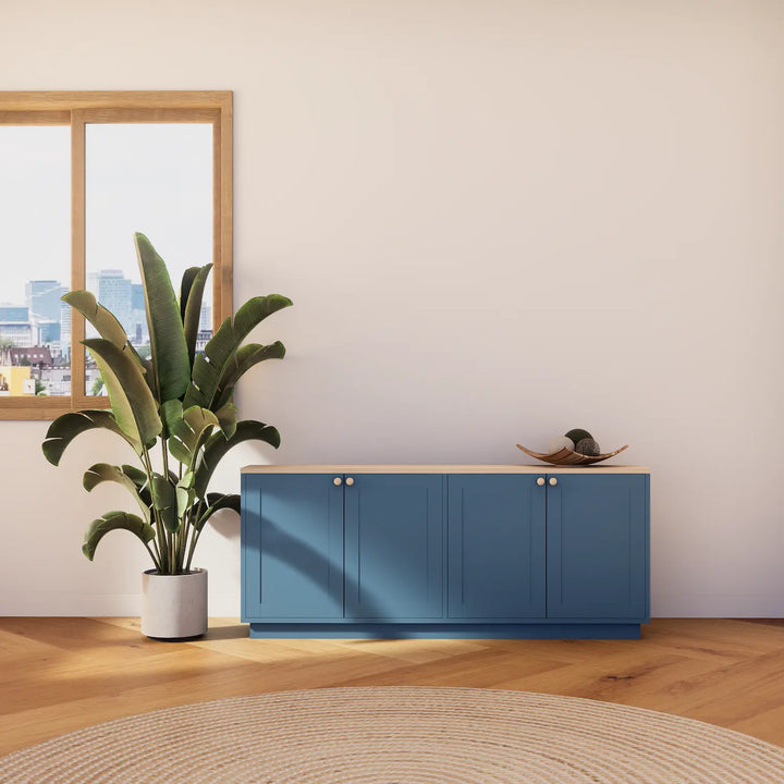 Large wooden sideboard | Lundia Basics | Hague Blue &amp; Clear Lacquered