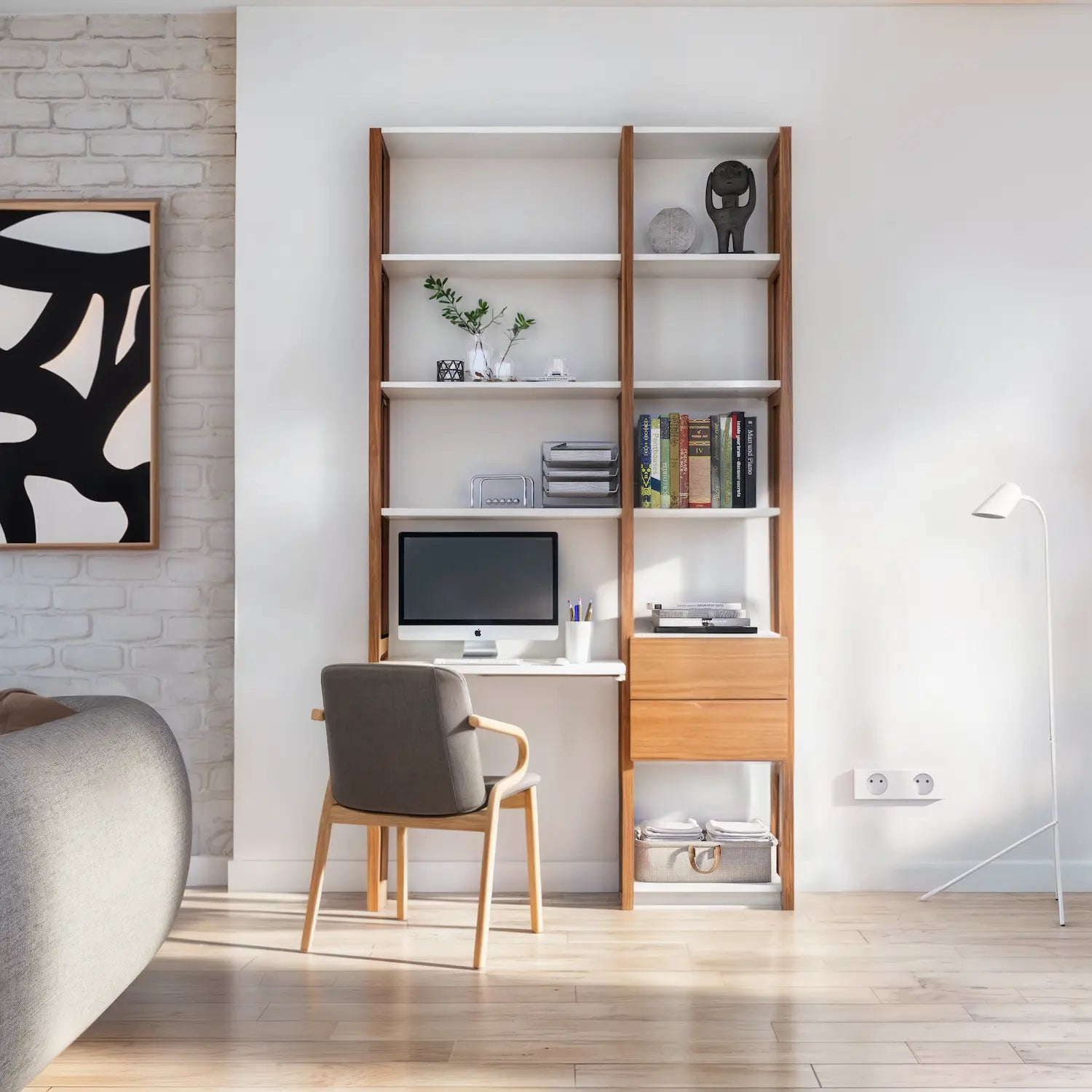 Desk cabinet with drawers  Arrosto & White wood