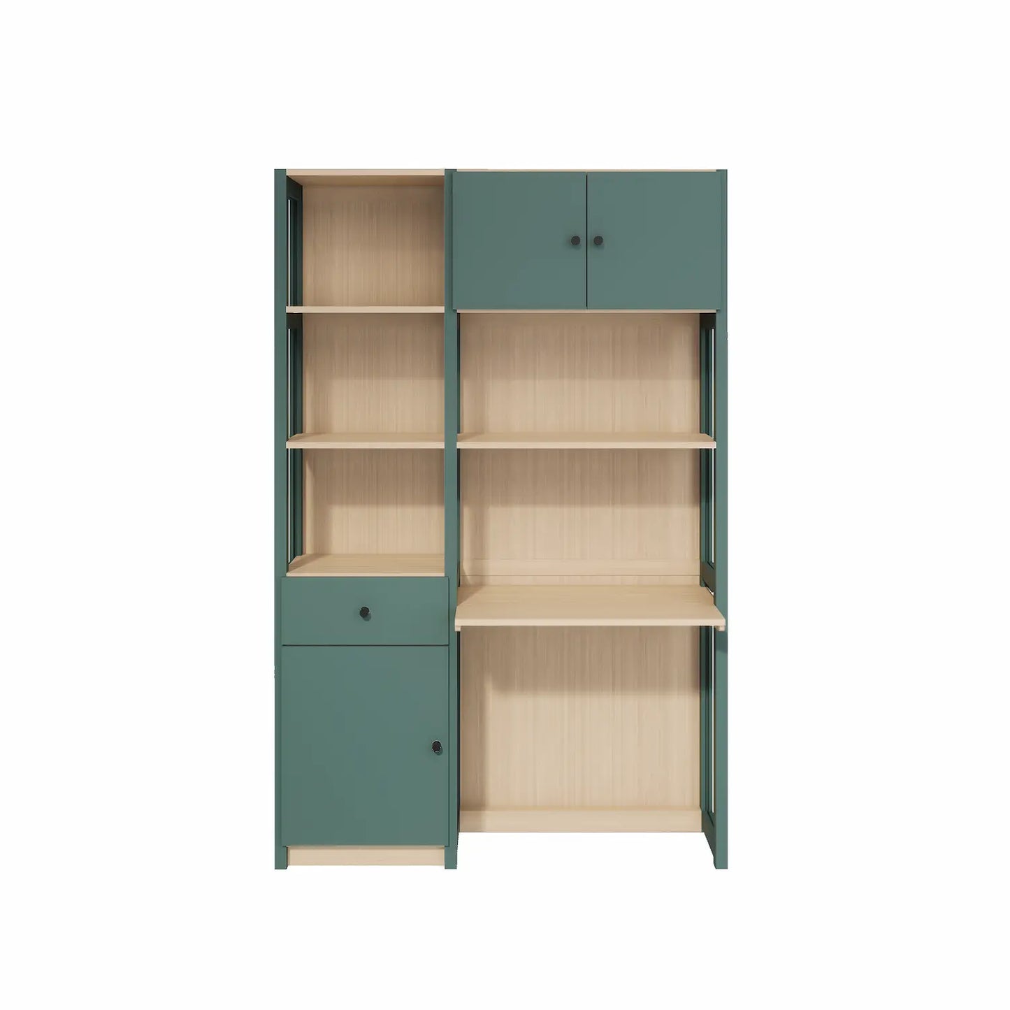 Bureaukast met laden en deuren | Lundia Original | Dennengroen & Blank gelakt hout