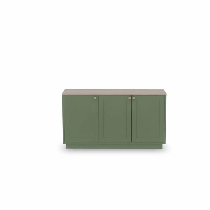 Medium wooden sideboard | Olive green & Mocca | Lundia Basics