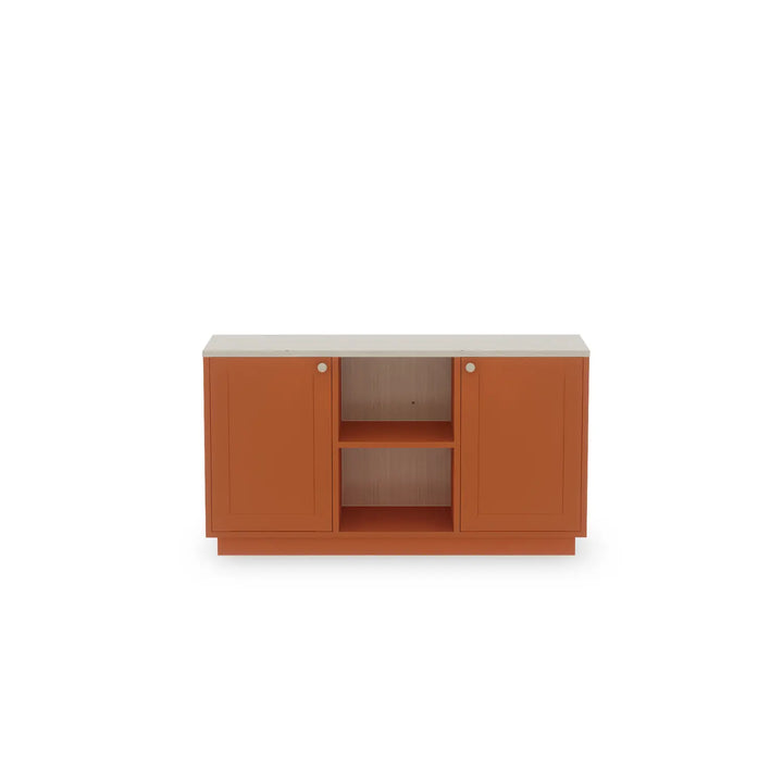 Medium wooden sideboard | Fire Orange & Vanilla | Lundia Basics
