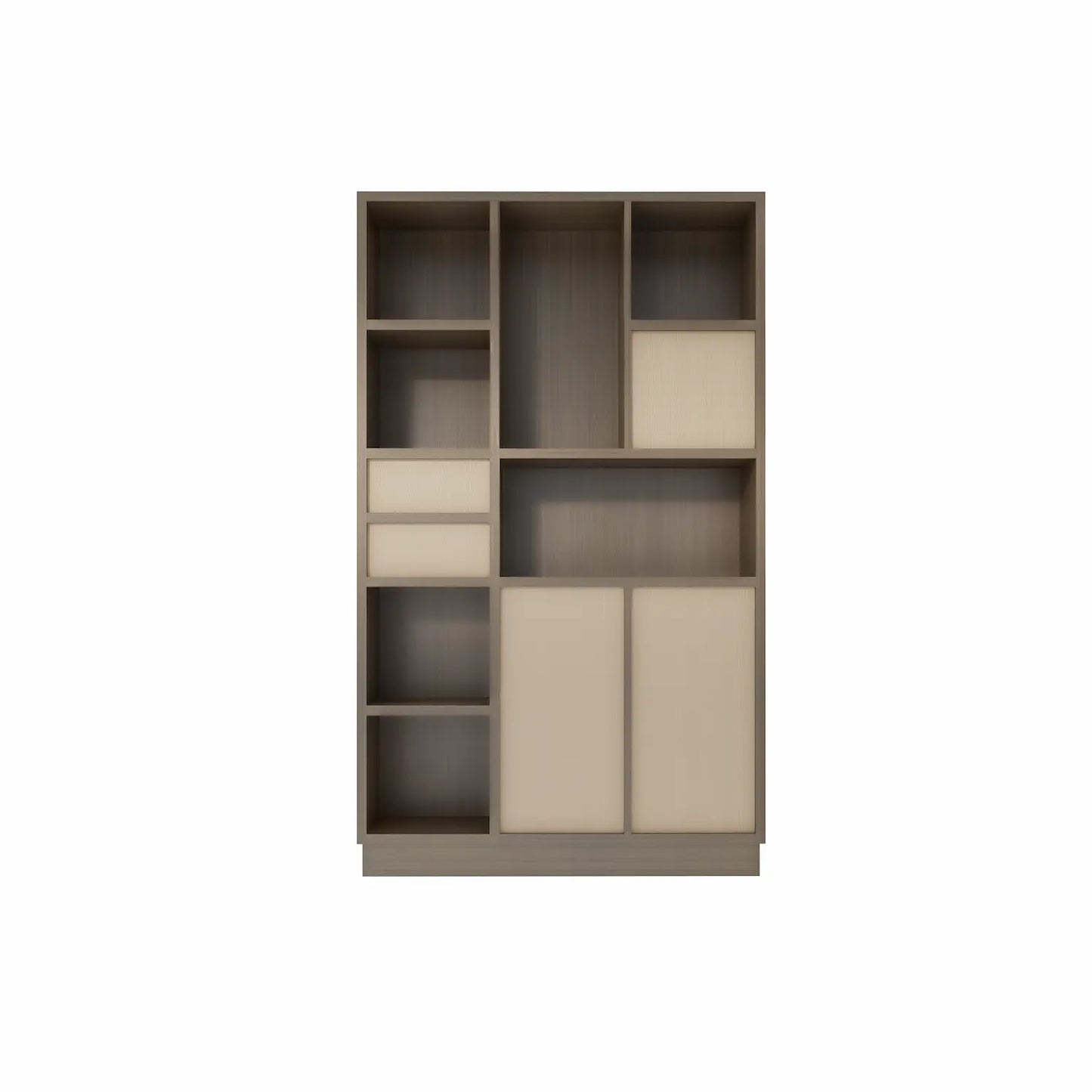 Étagère avec portes et tiroirs | Certo | Bois gris café et sable