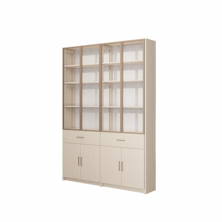 Vitrinekast hout en glas | Lundia Original | Blank gelakt & Wit
