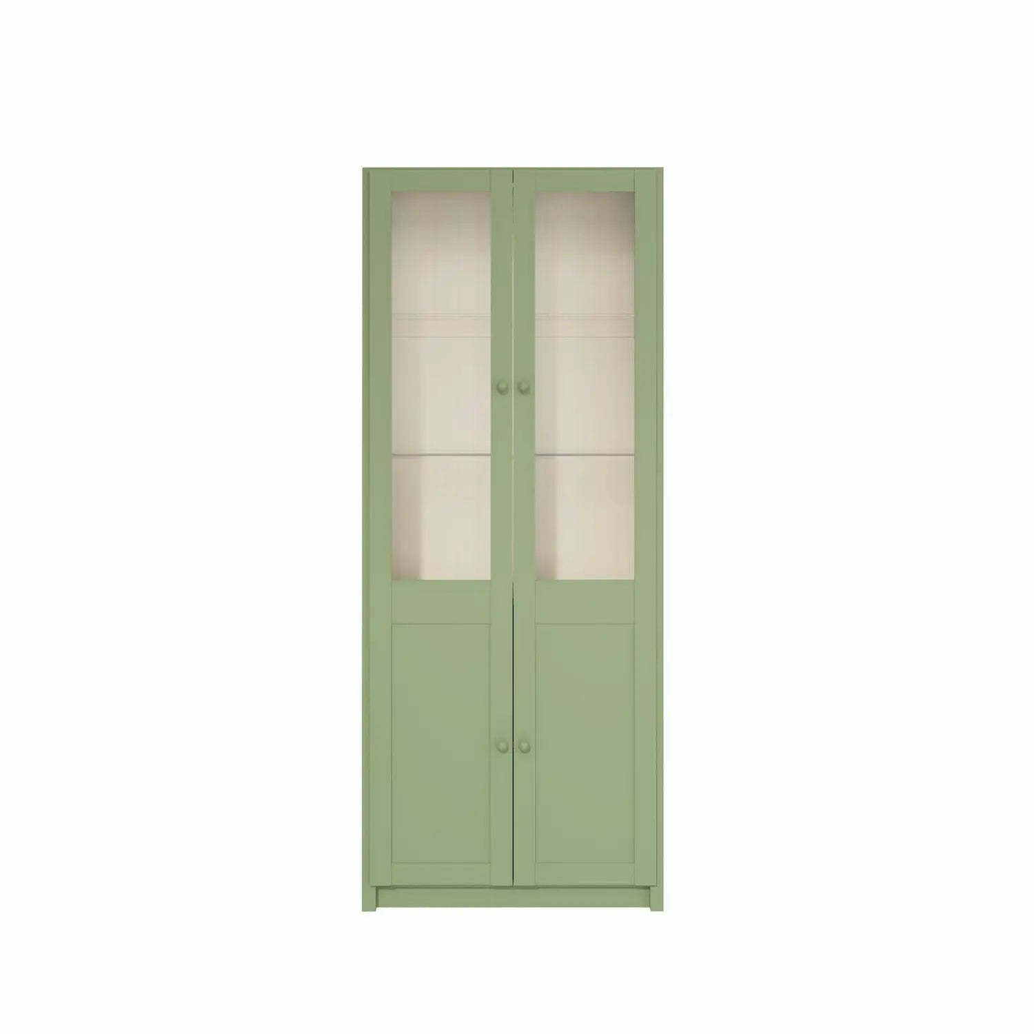 Vitrine étroite | Lundia Original | Vert olive et vanille