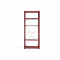 Boekenkast | Lundia Original | Bordeaux red massief hout, vooraanzicht leeg