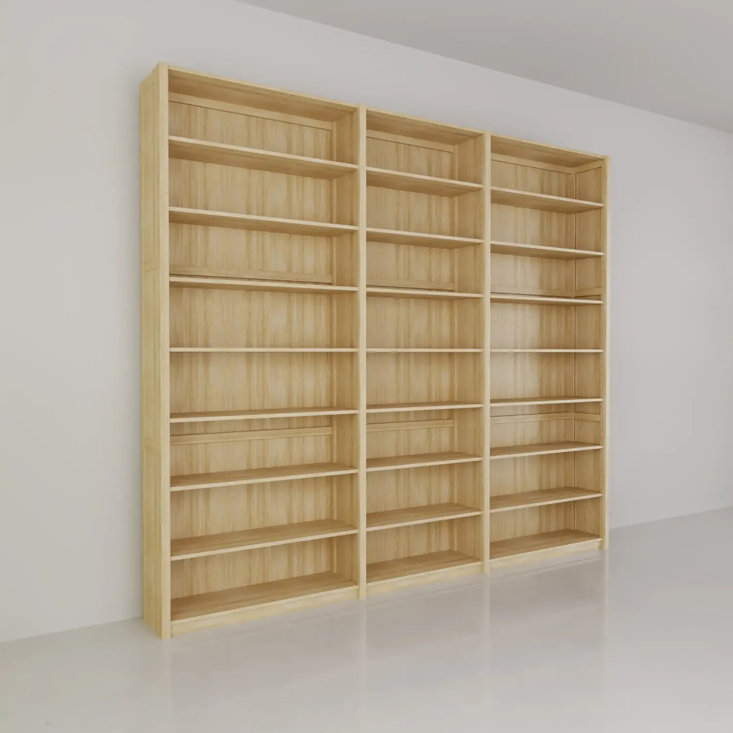 Dichte boekenkast | Groot | Blank gelakt hout