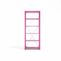 Boekenkast | Lundia Original | Hot pink massief hout, vooraanzicht leeg
