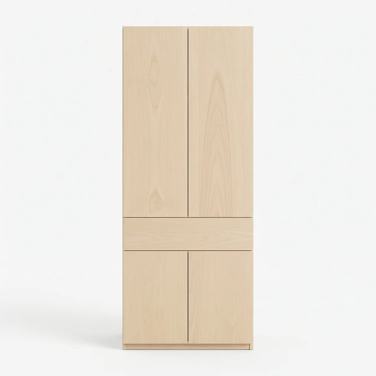 Houten 2-deurs kledingkast met lades van Arven, vooraanzicht