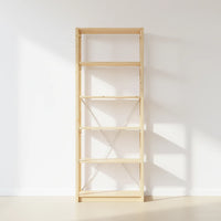 Boekenkast | Lundia Original | Blank gelakt massief hout, vooraanzicht leeg