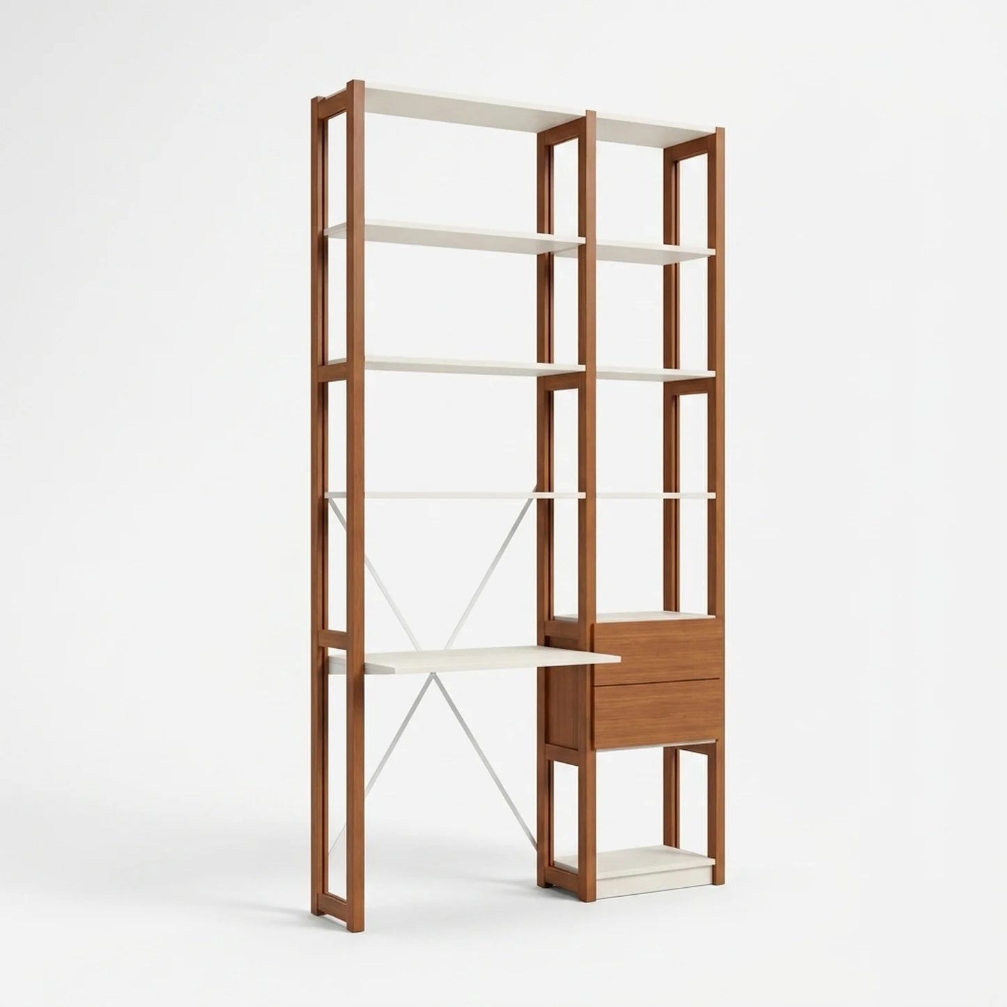 Desk cabinet with drawers | Lundia Original | Arrosto & White wood, perspectief