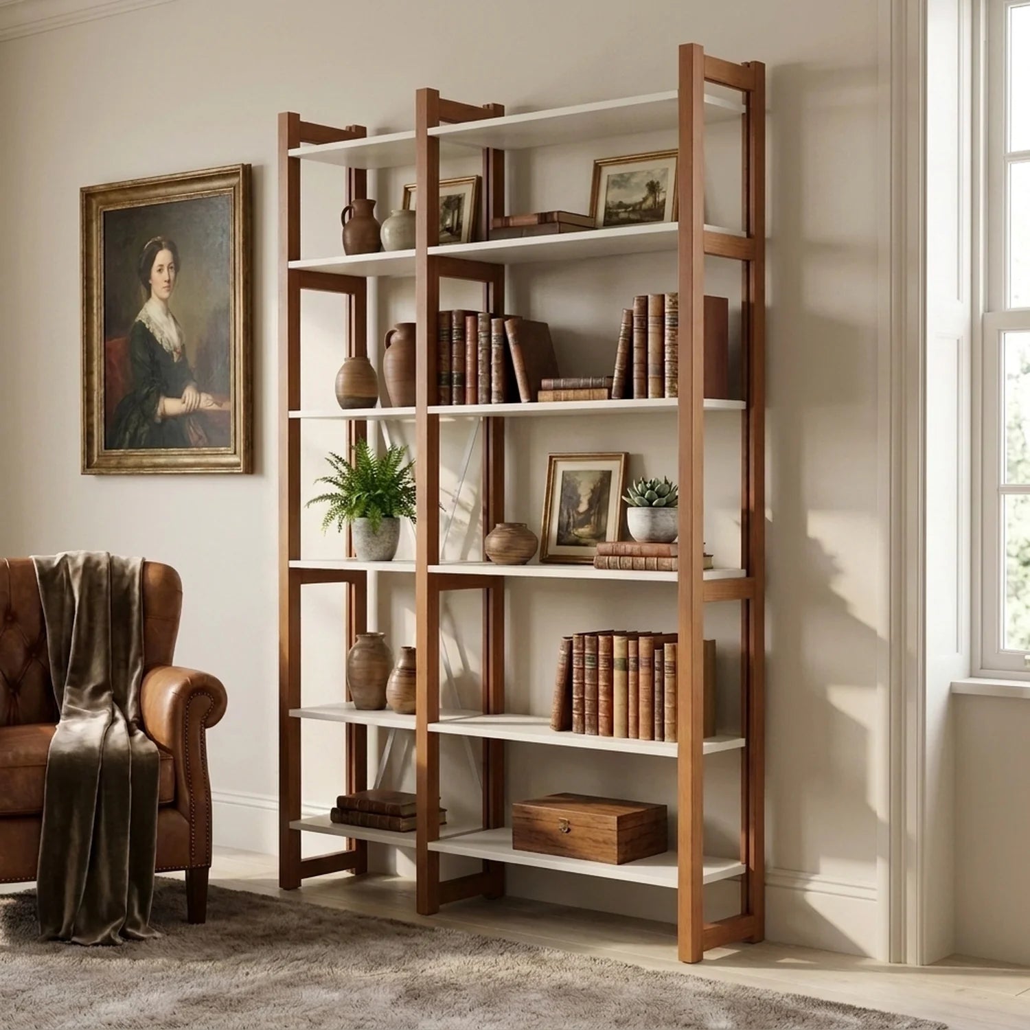 Bibliothèque moderne | Lundia Original | Arrosto et bois blanc, sfeerbeeld perspectief