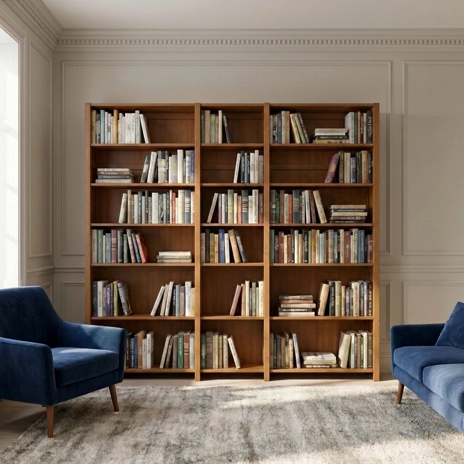 Klassiek houten boekenkast | Lundia Original | Arrosto, sfeerbeeld perspectief