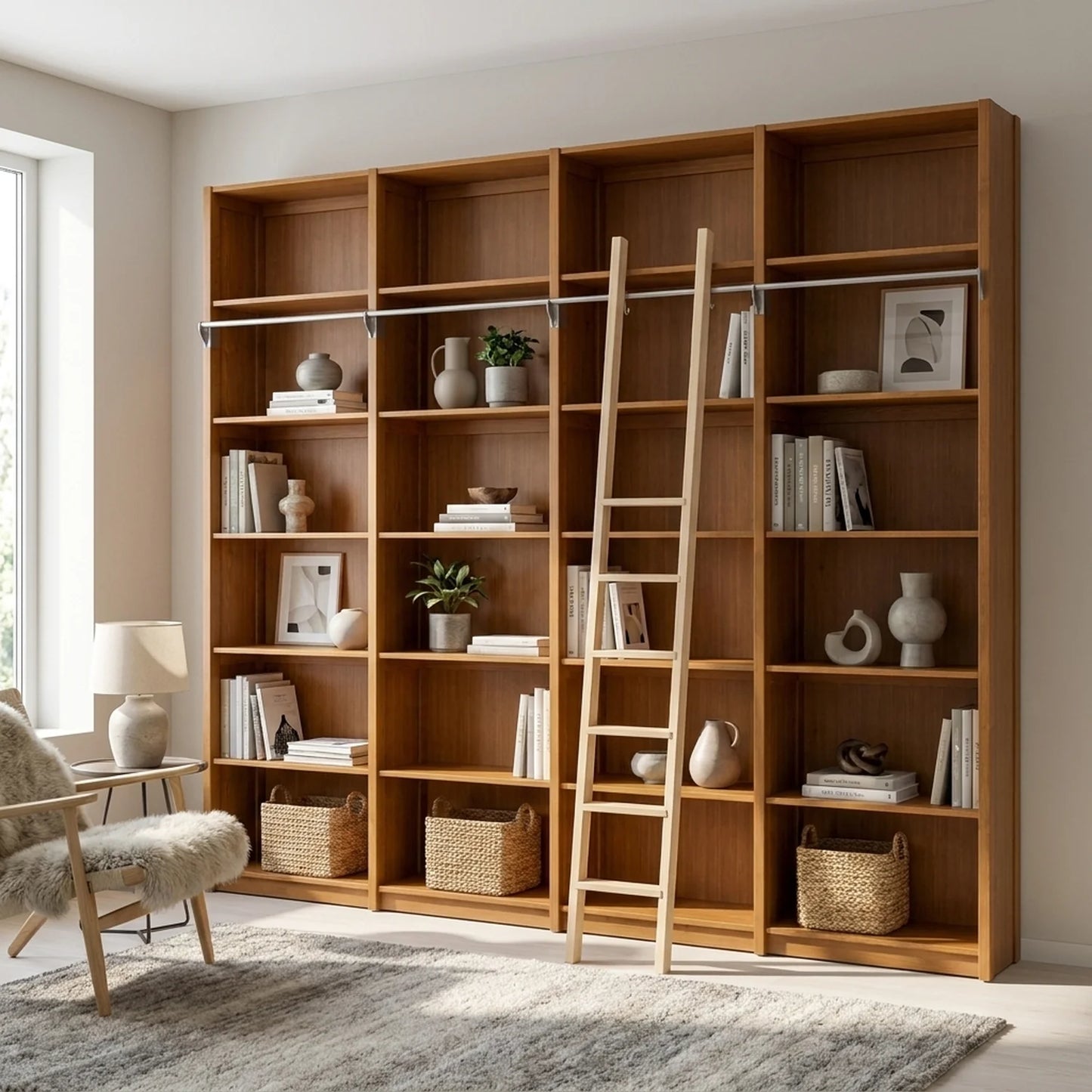 Bibliothèque classique en bois | Lundia Original | Bois d'Arrosto, sfeerbeeld perspectief