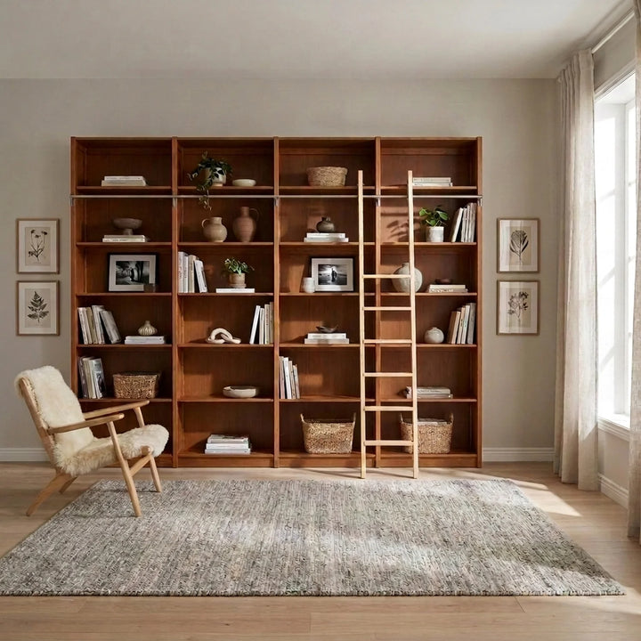 Klassiek houten boekenkast | Lundia Original | Arrosto hout, sfeerbeeld vooraanzicht