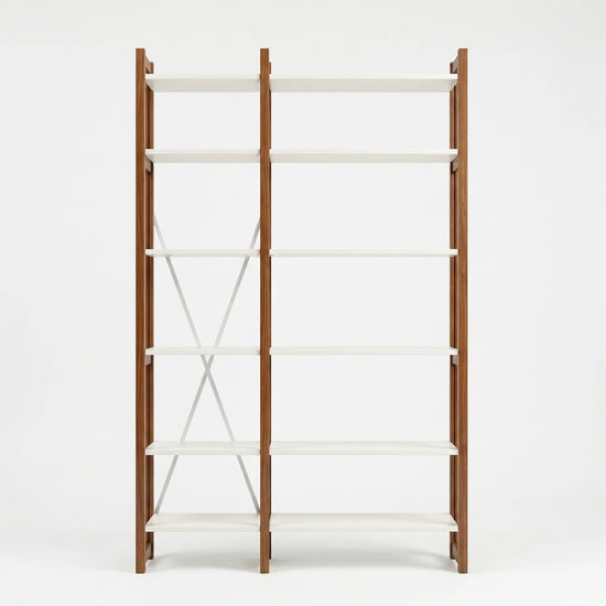 Bibliothèque moderne | Lundia Original | Arrosto et bois blanc, vooraanzicht