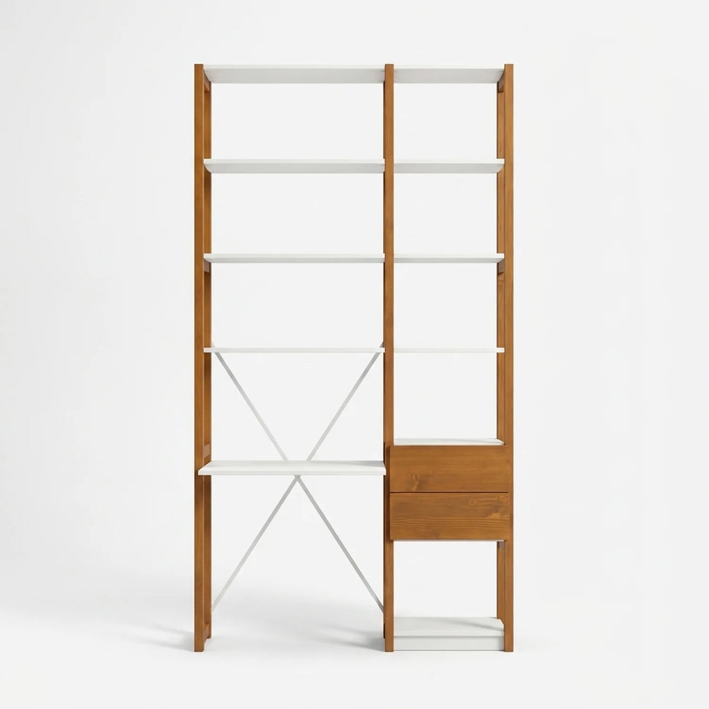 Desk cabinet with drawers | Lundia Original | Arrosto & White wood, vooraanzicht