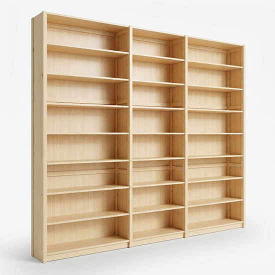 Dichte boekenkast | Lundia Original | Blank gelakt hout, perspectief