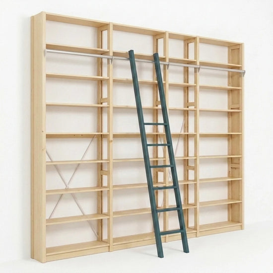 Bookcase with Stairs | Lundia Original | Clear Lacquered Wood, perspectief