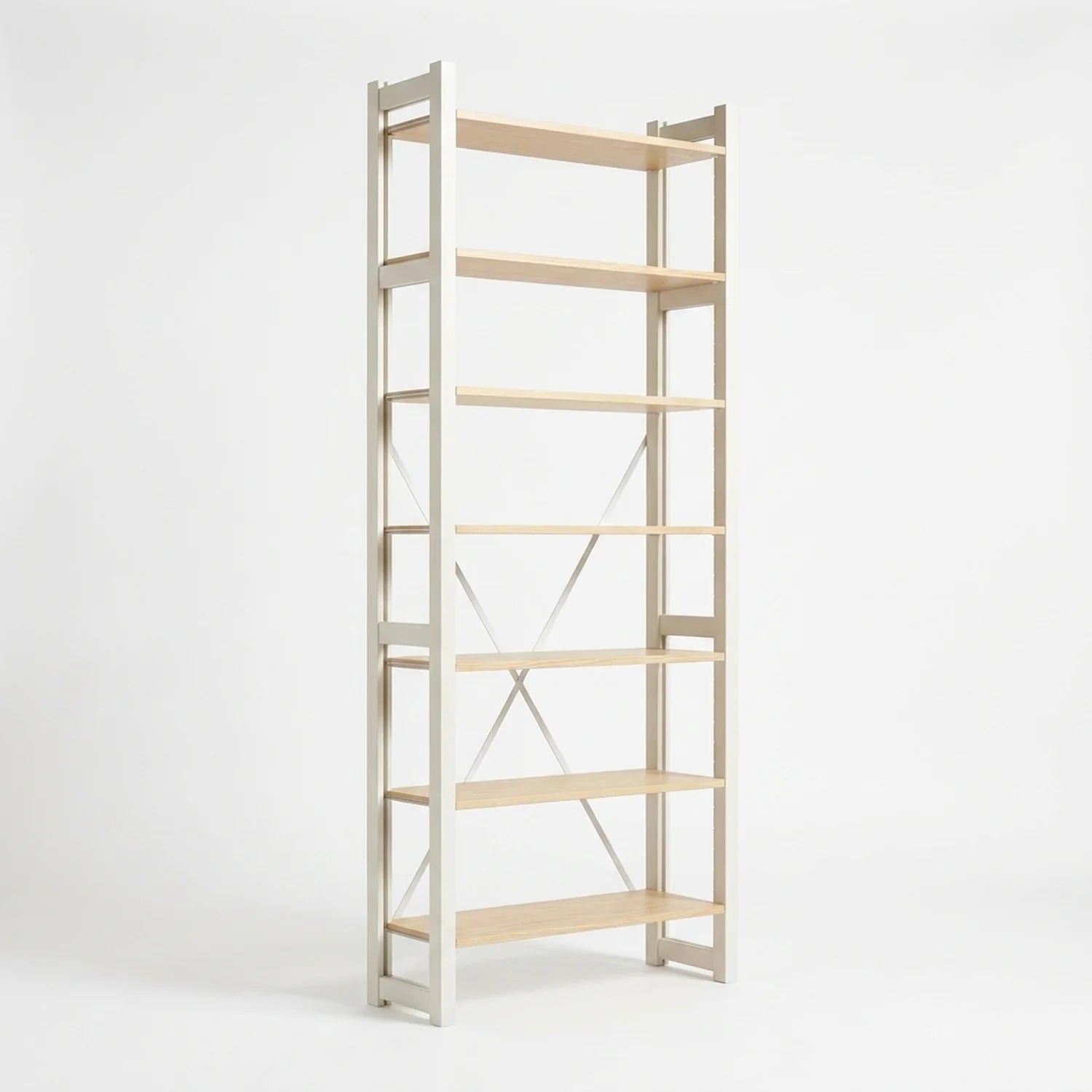 Bibliothèque scandinave | Lundia Original | Laqué transparent et blanc, perspectief
