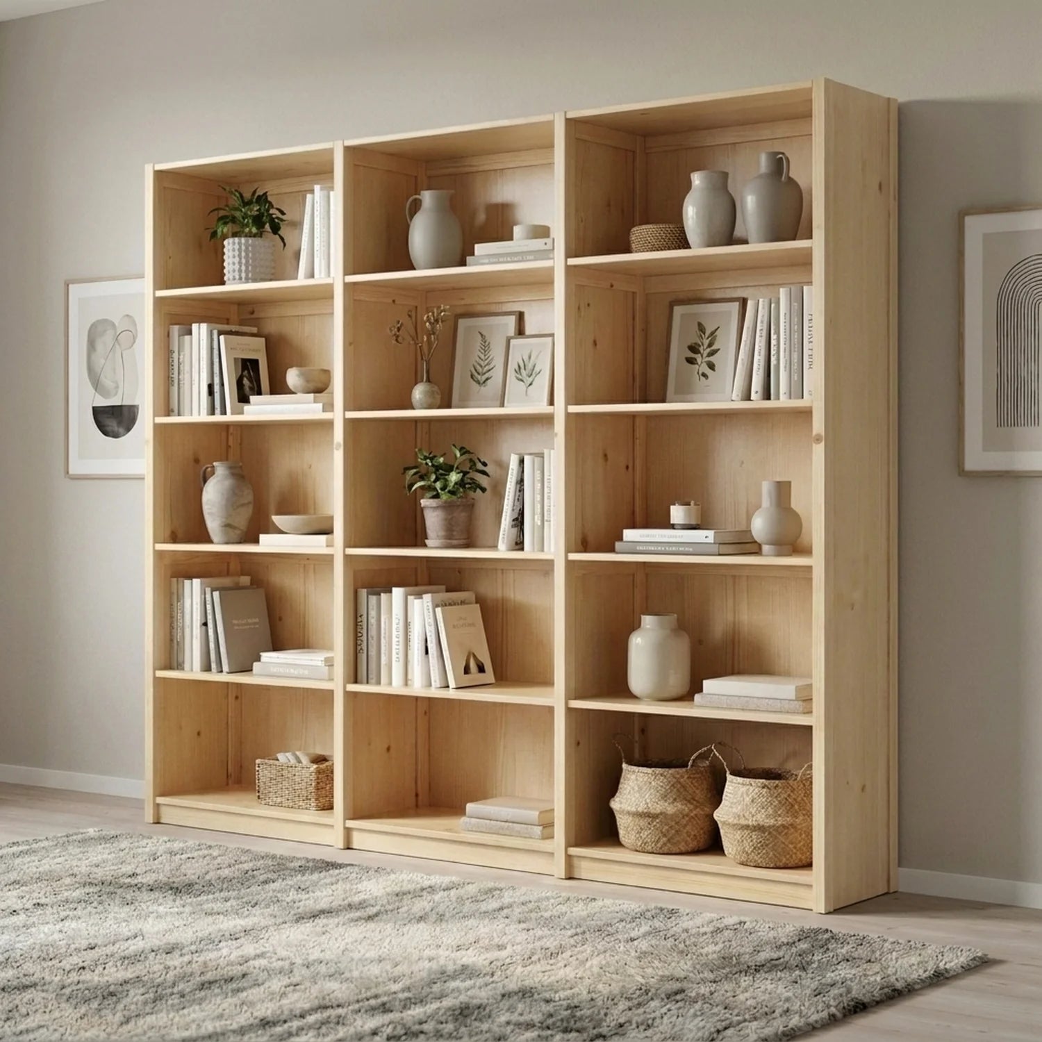 Closed wall cabinet | Lundia Original | Clear lacquered wood, sfeerbeeld perspectief