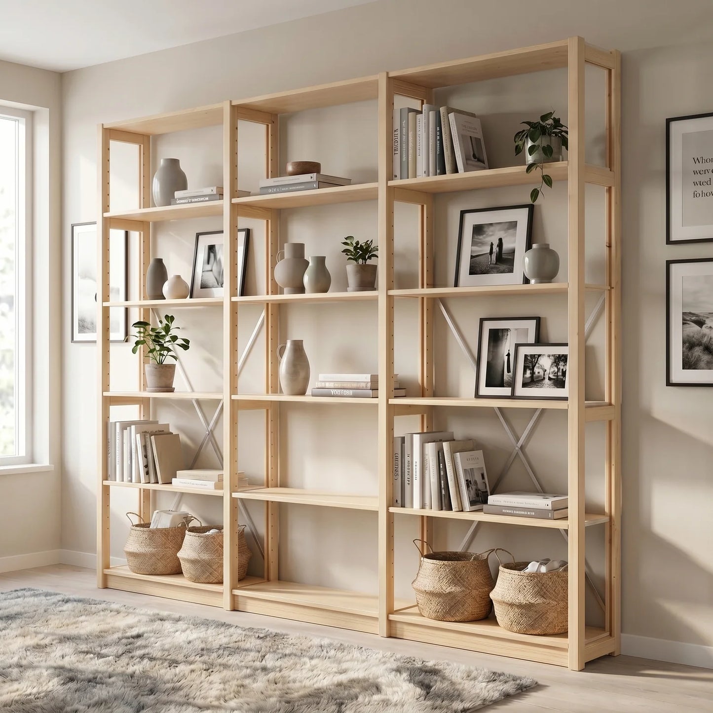 Bookcase | Lundia Original | 208 x 245 x 30, sfeerbeeld perspectief