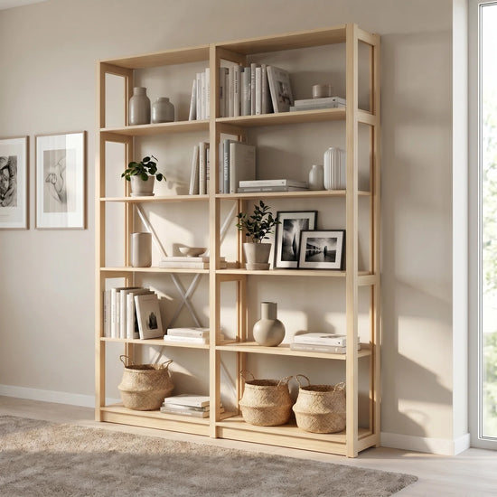 Boekenkast | Lundia Original | 208 x 165 x 30, sfeerbeeld perspectief