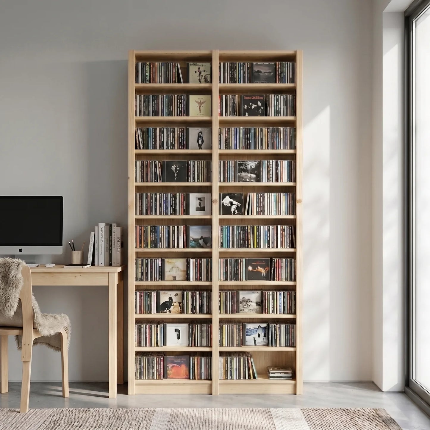 Meuble haut pour CD/DVD | Lundia Original | Bois laqué transparent, sfeerbeeld perspectief