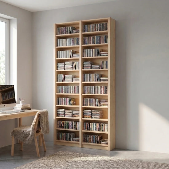 Meuble haut pour CD/DVD | Lundia Original | Bois laqué transparent, sfeerbeeld vooraanzicht