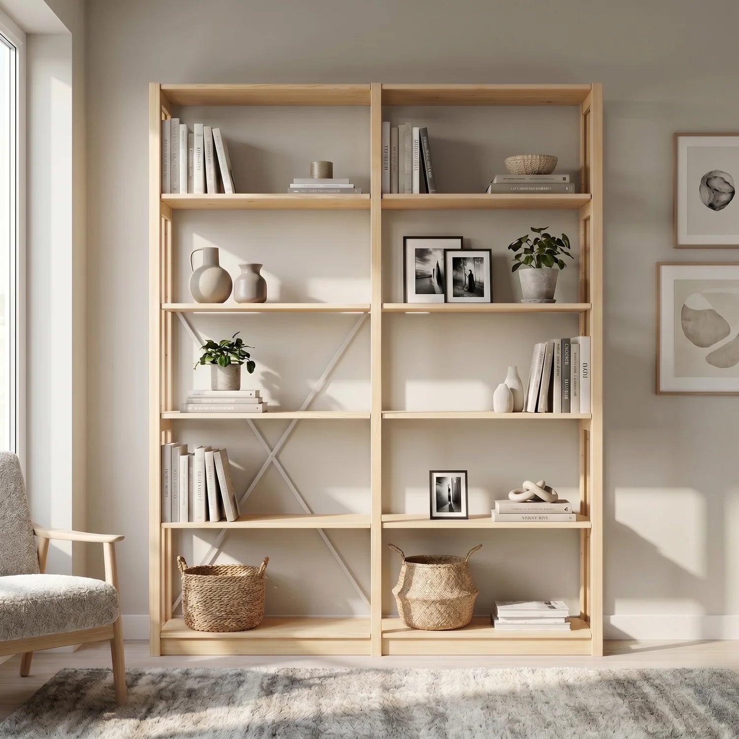 Boekenkast | Lundia Original | 208 x 165 x 30, sfeerbeeld vooraanzicht