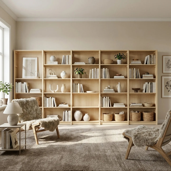 Houten wandkast | Lundia Original | Blank gelakt hout, sfeerbeeld vooraanzicht