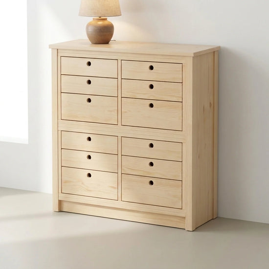 Commode haute et étroite | Lundia Original | Bois laqué transparent, sfeerbeeld vooraanzicht