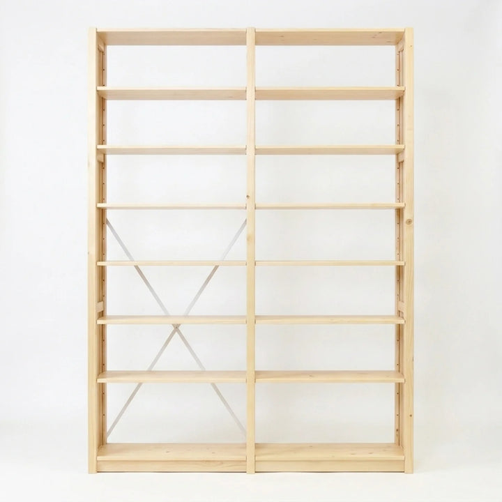 Basis boekenkast | Lundia Original | Blank gelakt hout, vooraanzicht