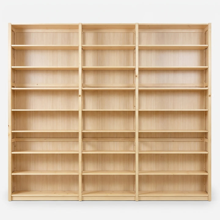 Dichte boekenkast | Lundia Original | Blank gelakt hout, vooraanzicht